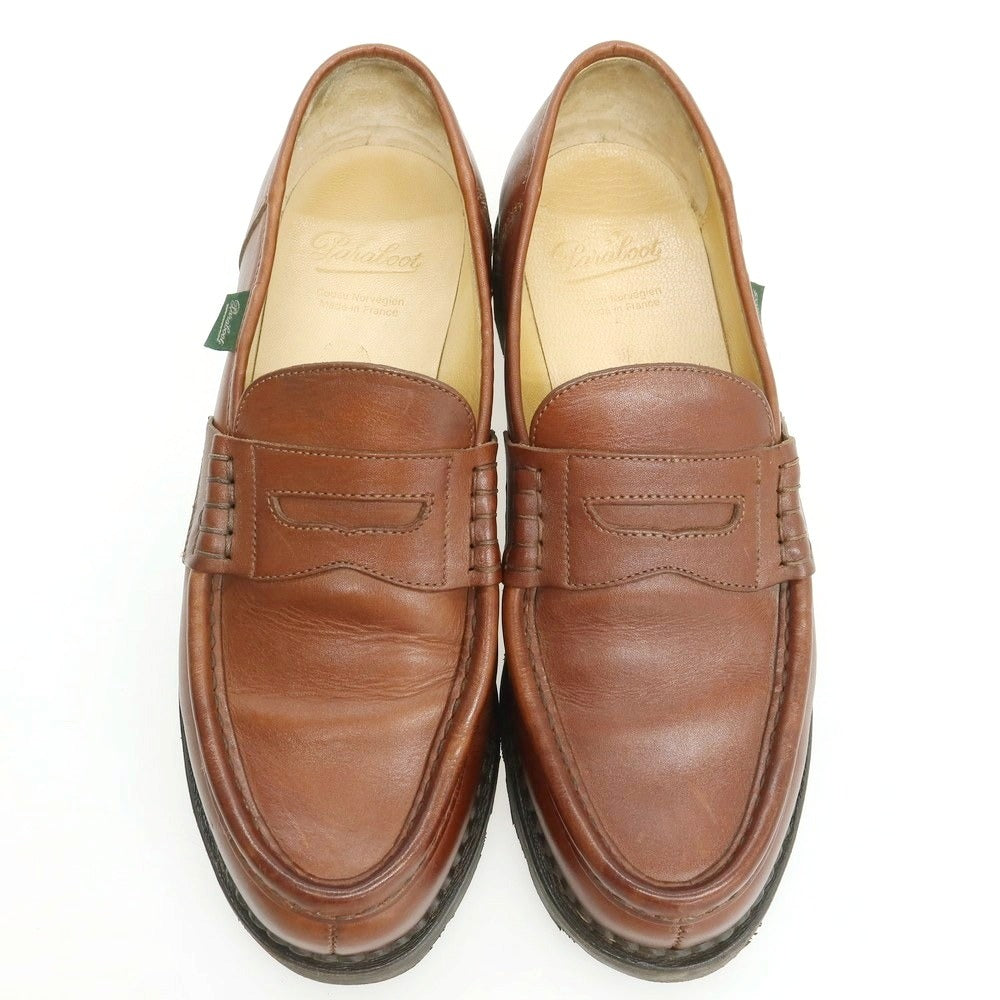 【中古】パラブーツ Paraboot REIMS コインローファー ブラウン【 8.5 】【 状態ランクB 】【 メンズ 】