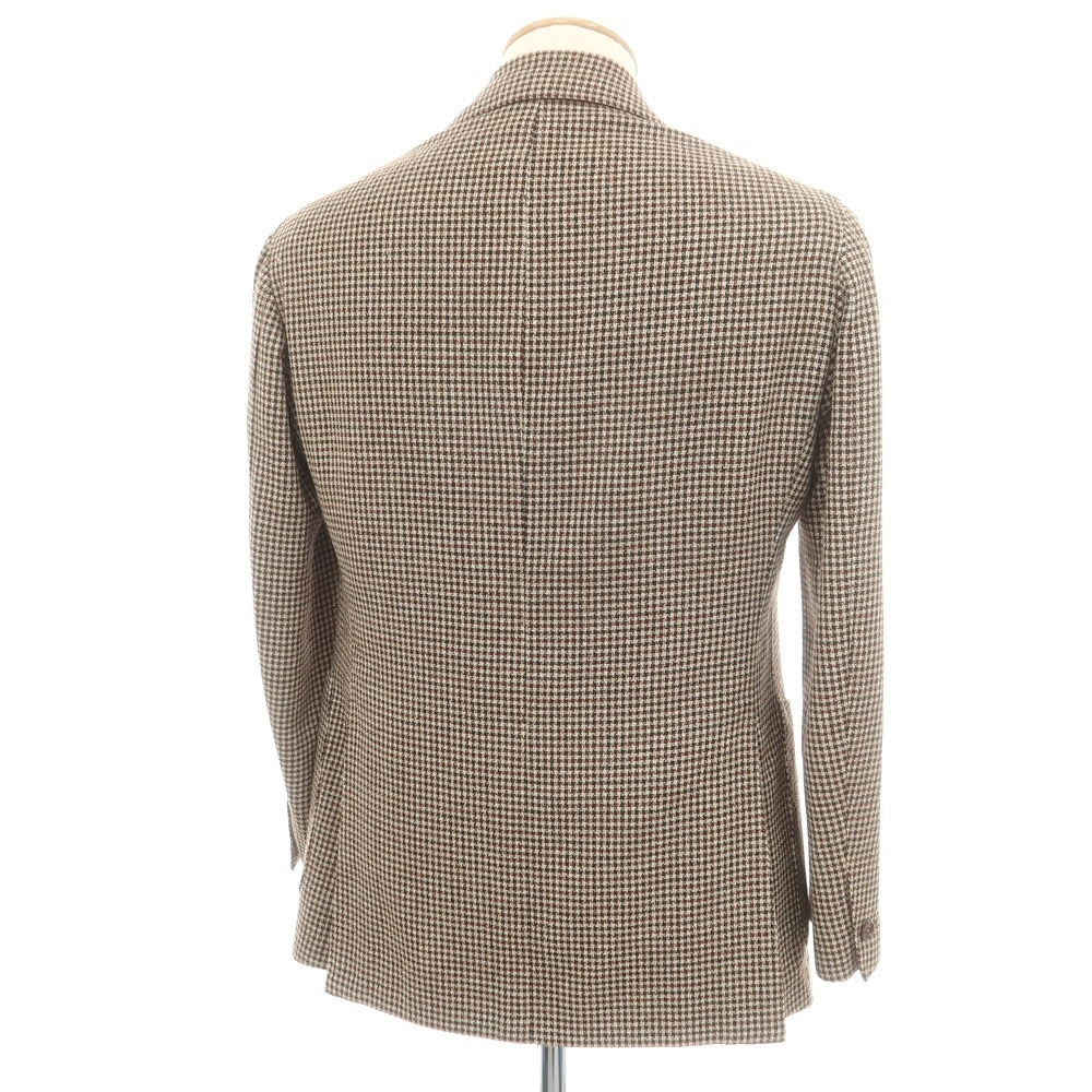 【中古】シャロン Sharon ウール系 チェック 3B テーラードジャケット ベージュxブラウン【 表記なし(S位) 】【 状態ランクB 】【 メンズ 】