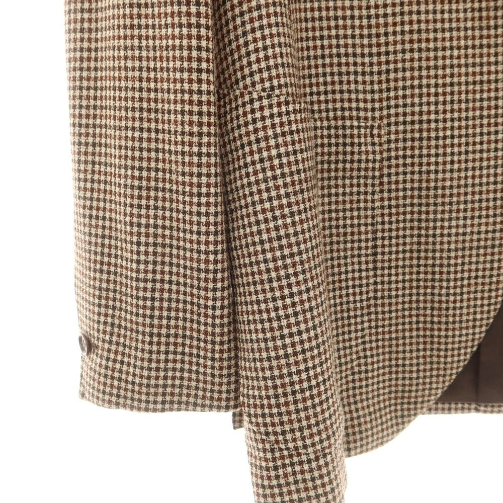 【中古】シャロン Sharon ウール系 チェック 3B テーラードジャケット ベージュxブラウン【 表記なし(S位) 】【 状態ランクB 】【 メンズ 】