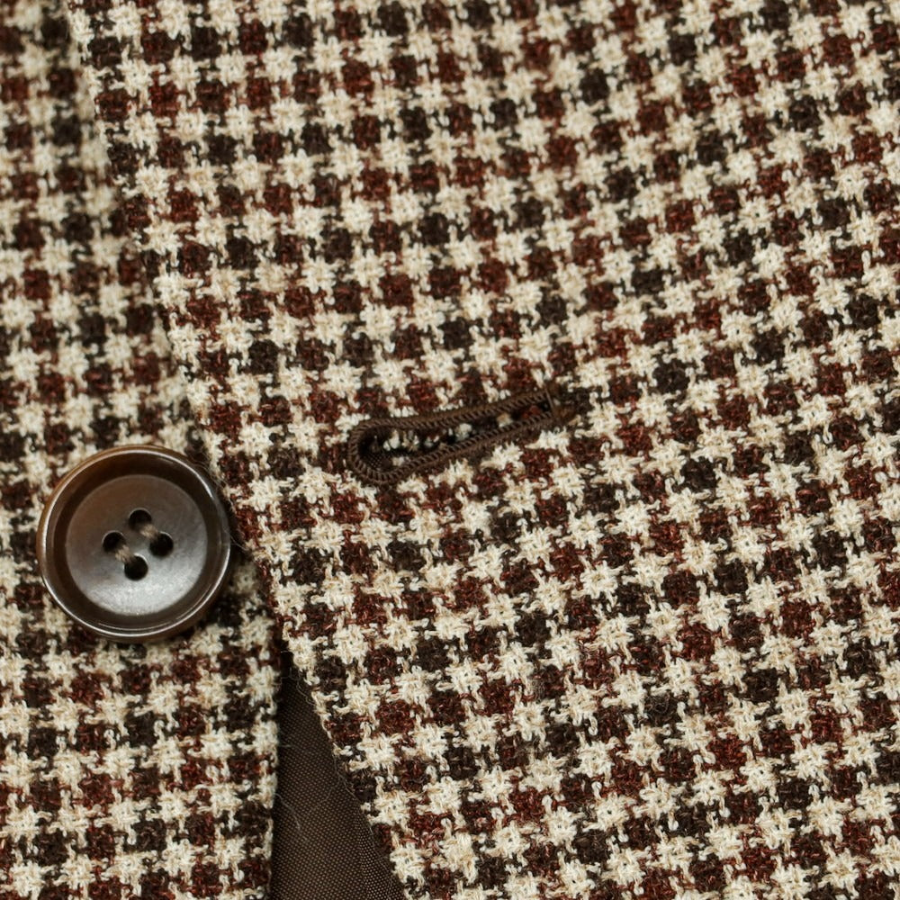 【中古】シャロン Sharon ウール系 チェック 3B テーラードジャケット ベージュxブラウン【 表記なし(S位) 】【 状態ランクB 】【 メンズ 】