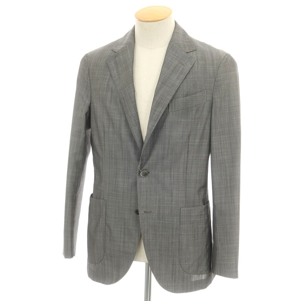 【中古】ボリオリ BOGLIOLI DOVER ウール アンコン テーラードジャケット グレー【 44 】【 状態ランクD 】【 メンズ 】