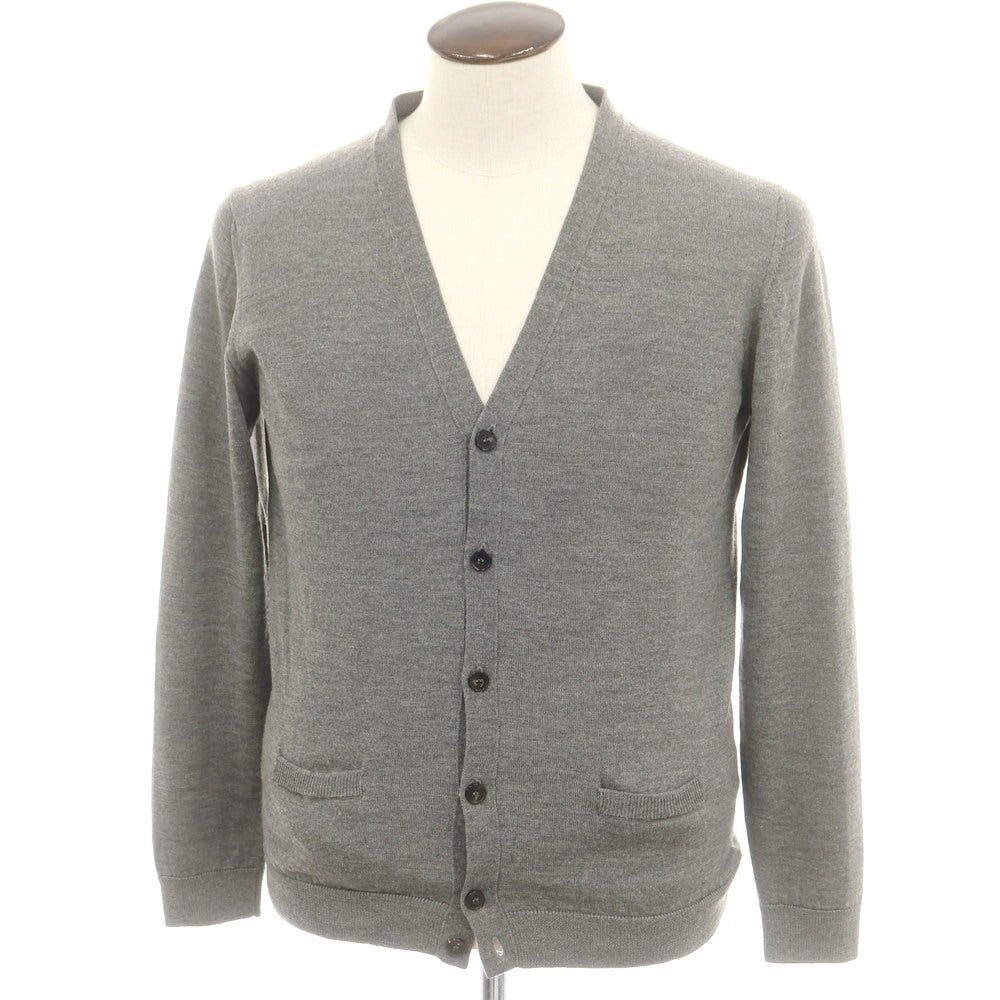 【中古】ロベルトコリーナ ROBERTO COLLINA ハイゲージ ウール カーディガン グレー【 50 】【 状態ランクB 】【 メンズ 】
