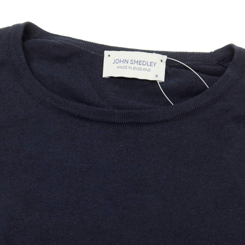【中古】ジョンスメドレー JOHN SMEDLEY ハイゲージ シーアイランドコットン クルーネック 半袖 プルオーバーニット ネイビー【 M 】【 状態ランクB 】【 メンズ 】