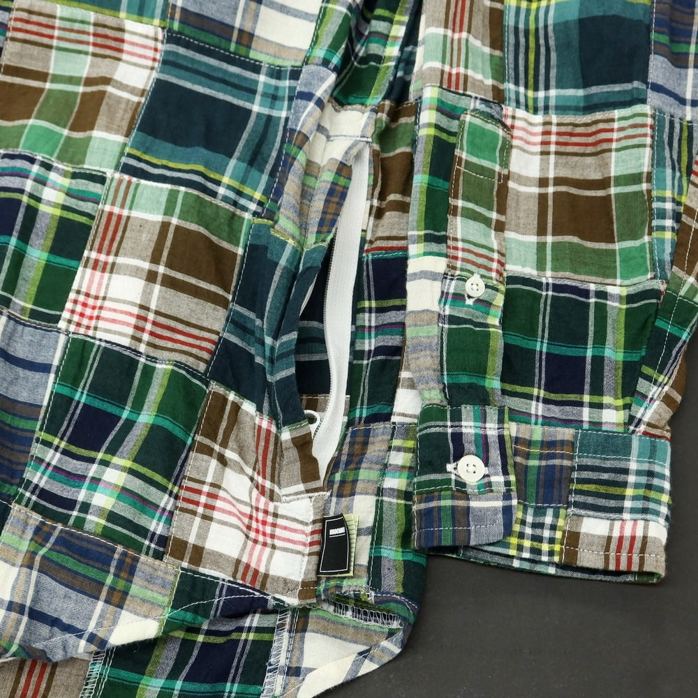 【中古】ブローシュア BROCHURE BD PATCHWORK MADRAS コットン チェック ボタンダウン カジュアルシャツ グリーン【 M 】【 状態ランクB 】【 メンズ 】