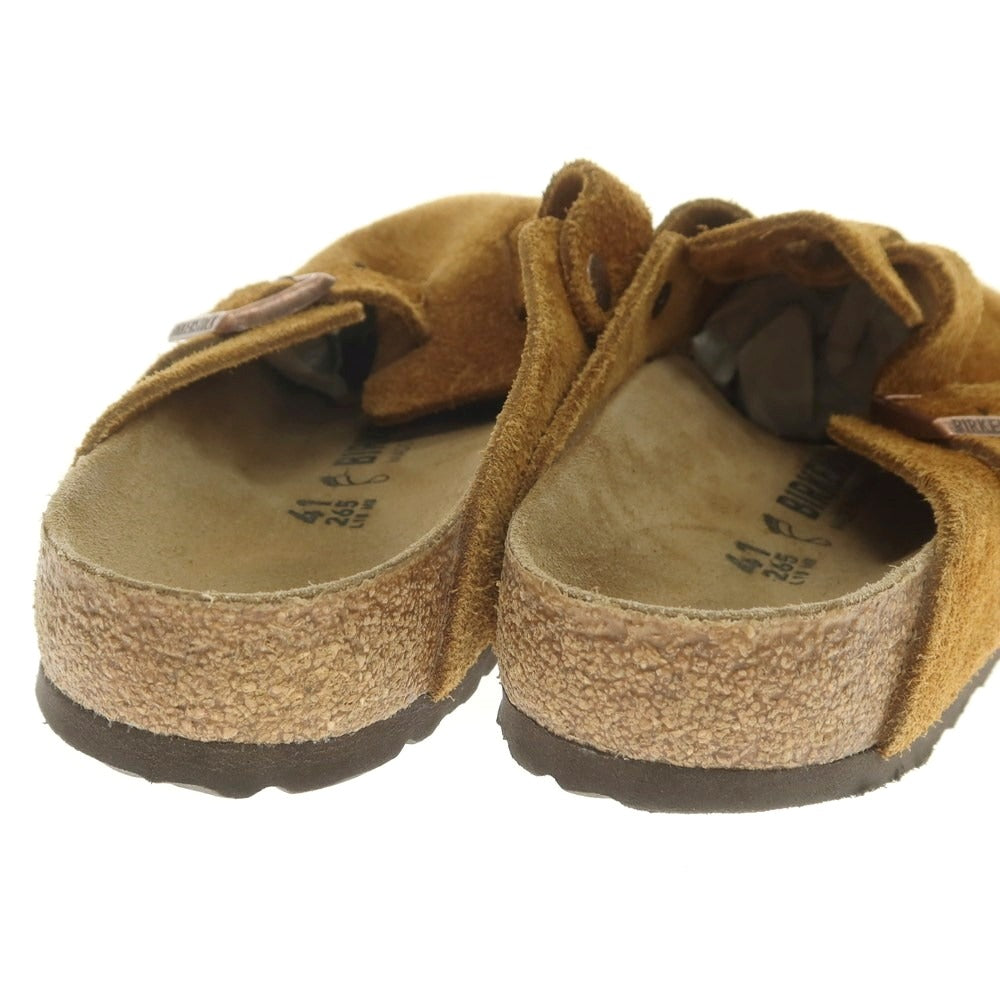 【中古】ビルケンシュトック BIRKENSTOCK BOSTON スエード サンダル ブラウン【 26.5 】【 状態ランクB 】【 メンズ 】