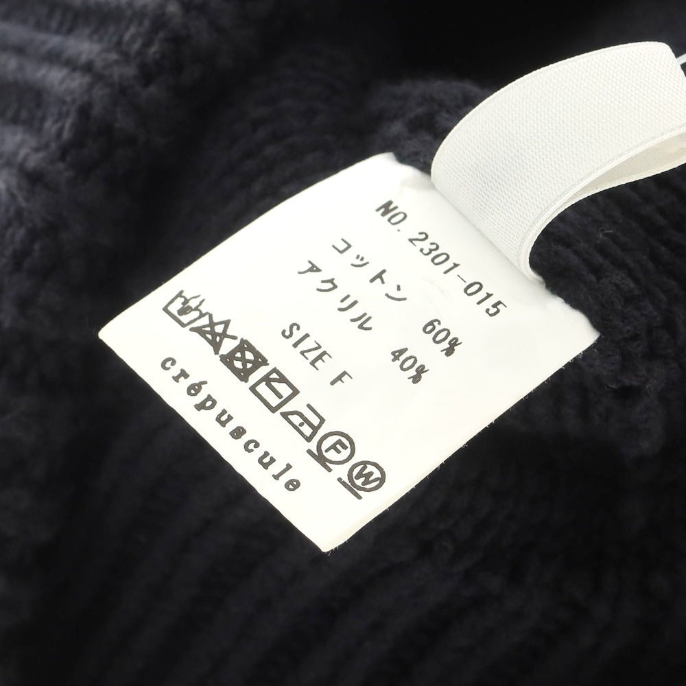 【中古】クレプスキュール crepuscule コットンアクリル ニットキャップ ブラック【 F 】【 状態ランクB 】【 メンズ 】