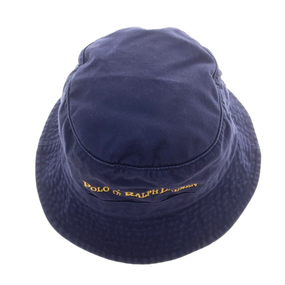 【中古】ポロ ラルフローレン Polo Ralph Lauren BEAMS別注 コットン バケットハット ライトネイビー【 状態ランクB 】【 メンズ 】