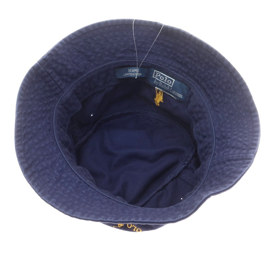 【中古】ポロ ラルフローレン Polo Ralph Lauren BEAMS別注 コットン バケットハット ライトネイビー【 状態ランクB 】【 メンズ 】
