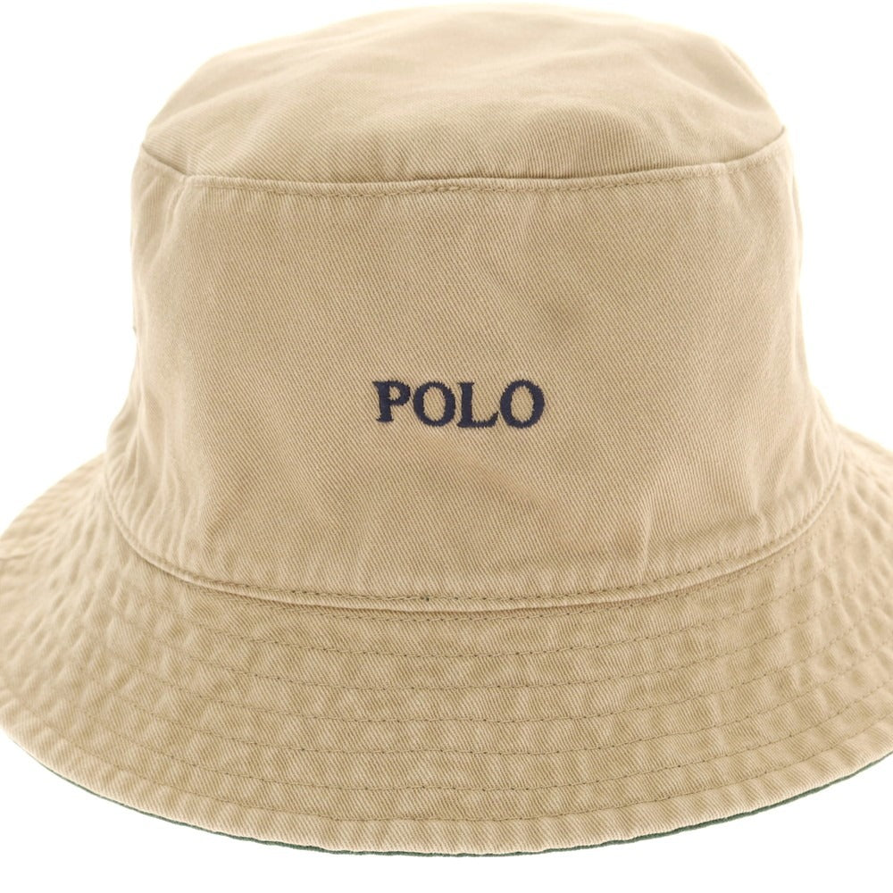【中古】ポロ ラルフローレン Polo Ralph Lauren BEAMS別注 リバーシブル コットン バケットハット ベージュxグリーン【 状態ランクB 】【 メンズ 】