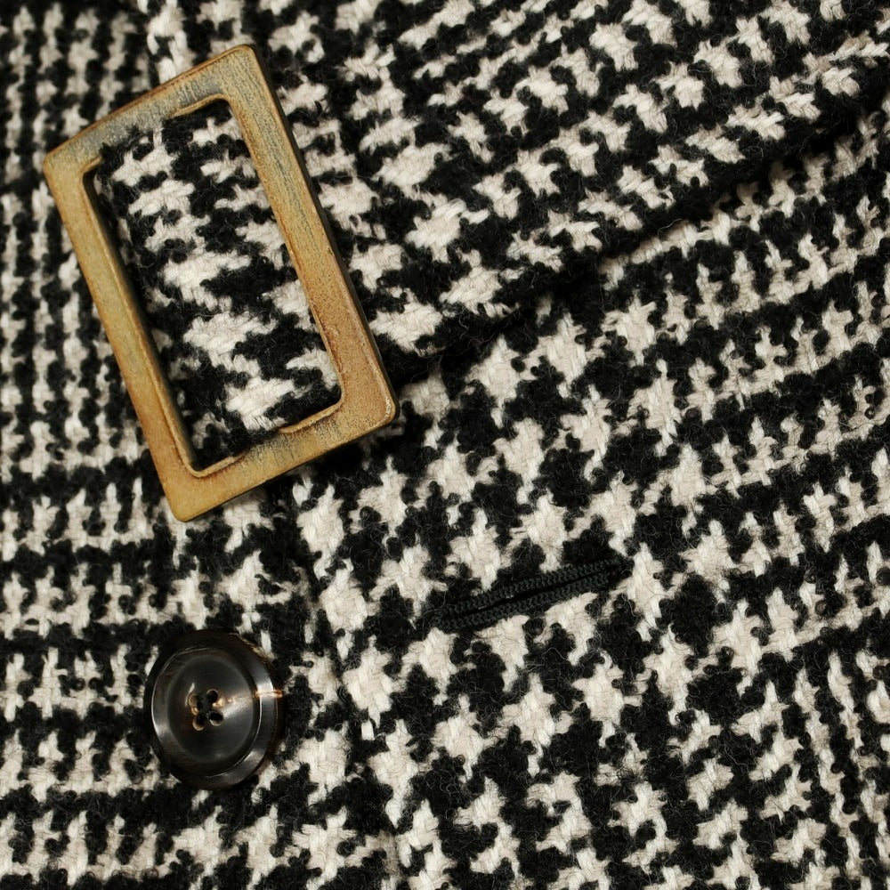 【中古】スティレ ラティーノ STILE LATINO ウールアルパカ チェック トレンチコート ブラックxホワイト【 48 】【 状態ランクB 】【 メンズ 】