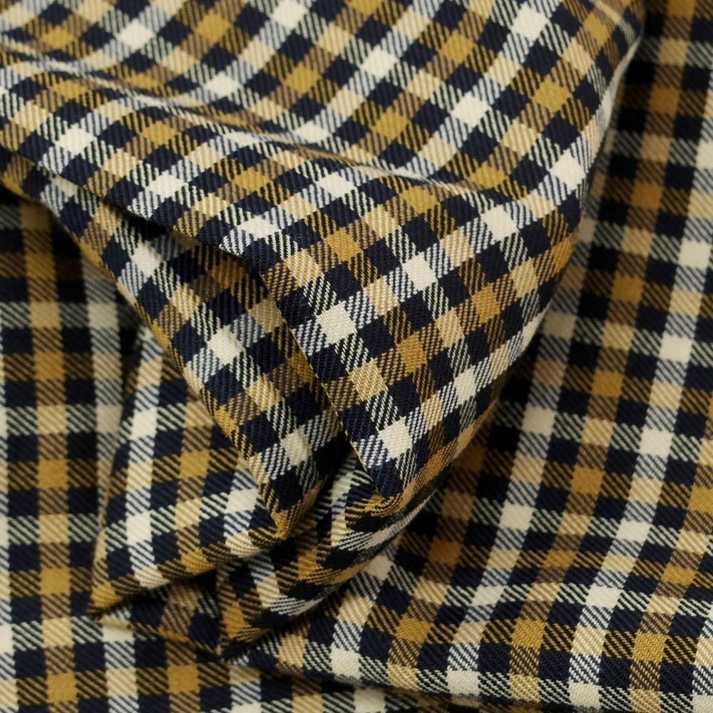 【中古】ラファーボラ La Favola ストレッチ ポリエステルウール チェック カジュアルスラックスパンツ ネイビーxベージュ【 3 】【 状態ランクC 】【 メンズ 】