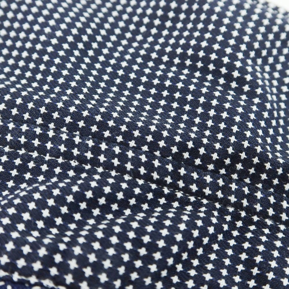 【中古】フィナモレ Finamore コットン セミワイドカラー カジュアルシャツ ネイビーxホワイト【 38 】【 状態ランクB 】【 メンズ 】