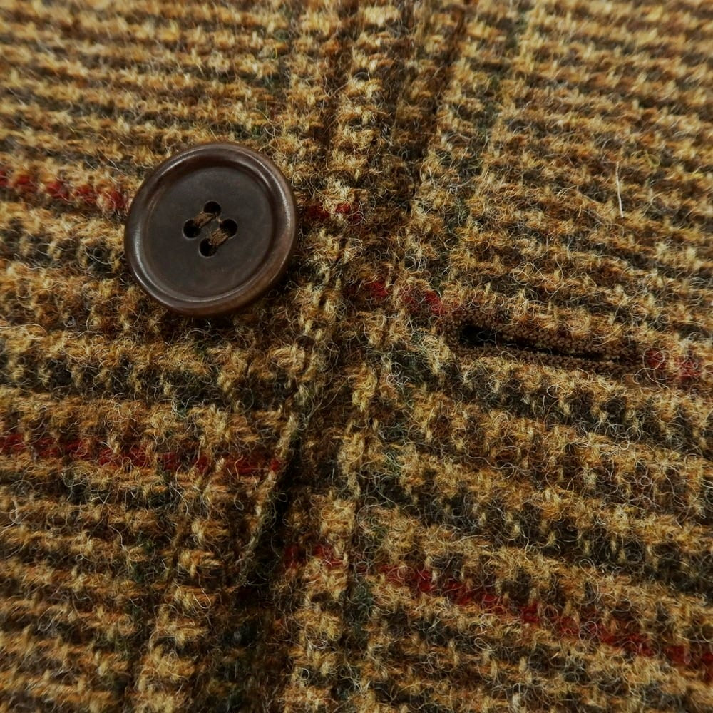 【新品】アスペジ ASPESI ツイードウール チェック テーラードジャケット ブラウンxダークブラウン×レッド【 S 】【 状態ランクN 】【 メンズ 】