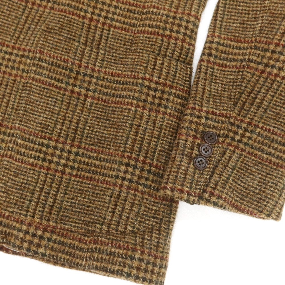 【新品】アスペジ ASPESI ツイードウール チェック テーラードジャケット ブラウンxダークブラウン×レッド【 M 】【 状態ランクN 】【 メンズ 】