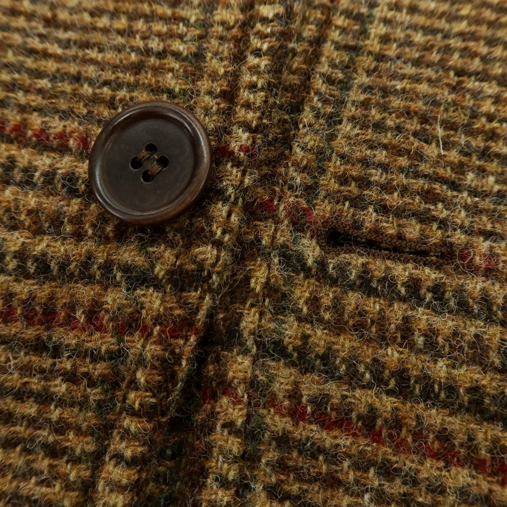 【新品】アスペジ ASPESI ツイードウール チェック テーラードジャケット ブラウンxダークブラウン×レッド【 M 】【 状態ランクN 】【 メンズ 】