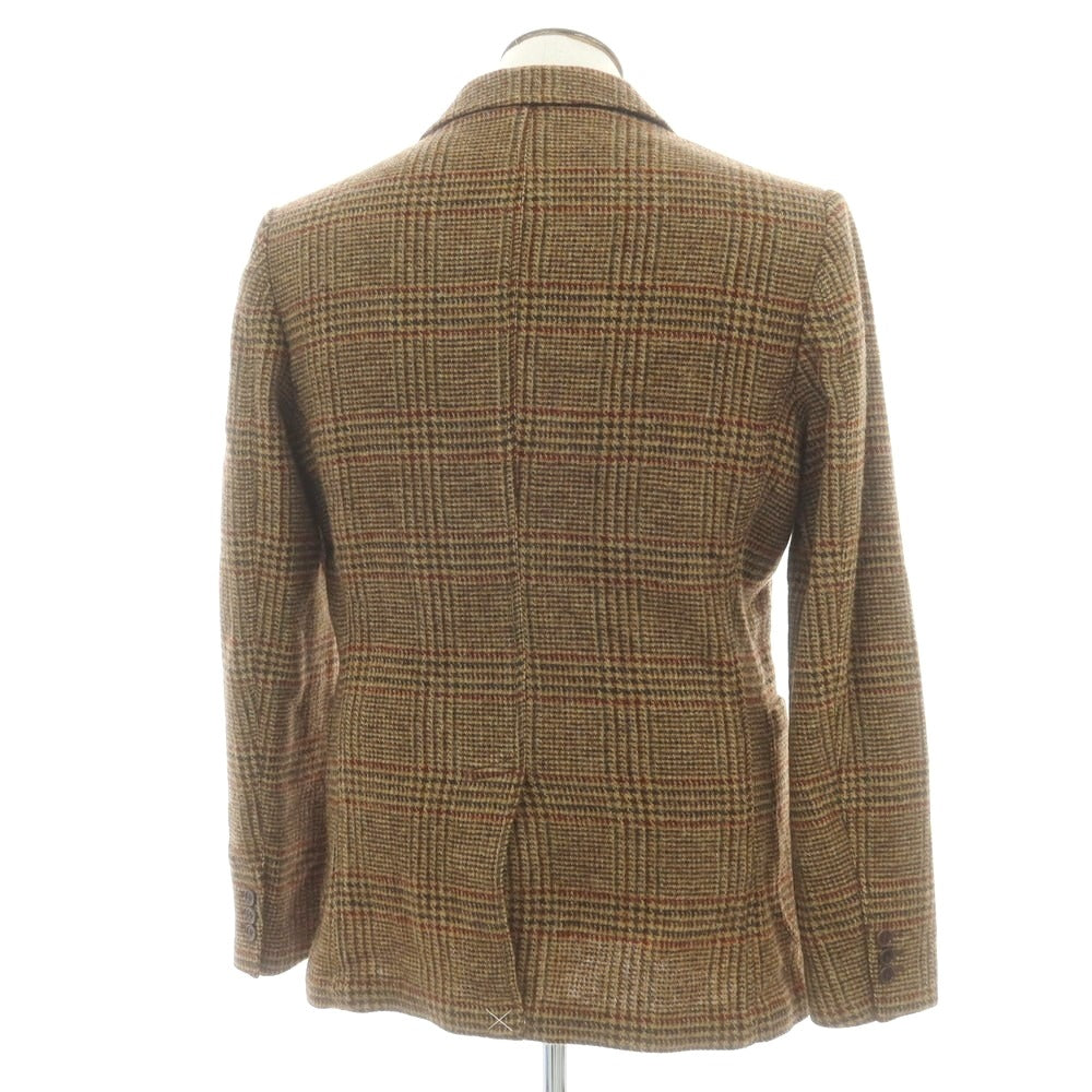 【新品】アスペジ ASPESI ツイードウール チェック テーラードジャケット ブラウンxダークブラウン×レッド【 L 】【 状態ランクN 】【 メンズ 】
