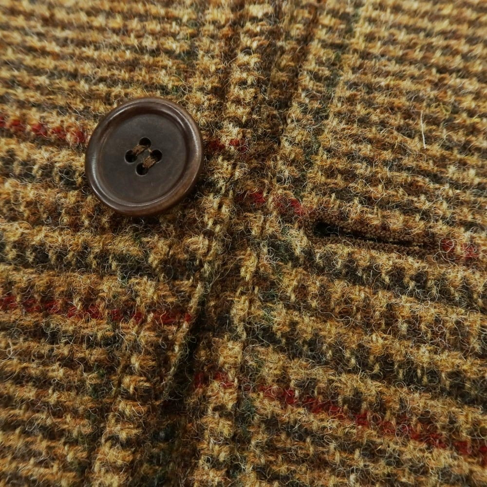 【新品】アスペジ ASPESI ツイードウール チェック テーラードジャケット ブラウンxダークブラウン×レッド【 L 】【 状態ランクN 】【 メンズ 】