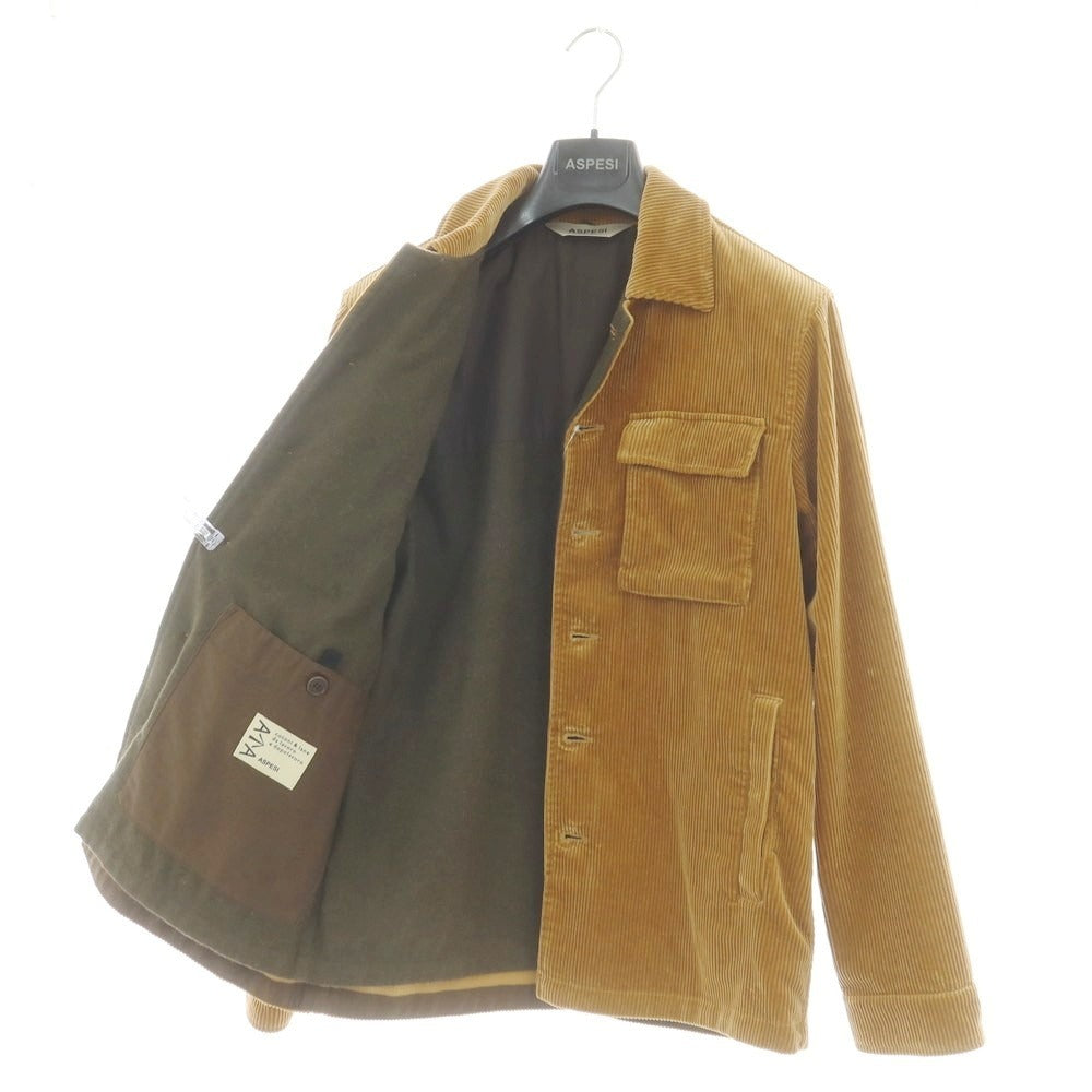【新品】アスペジ ASPESI コーデュロイ ワークジャケット キャメル【 S 】【 状態ランクN 】【 メンズ 】