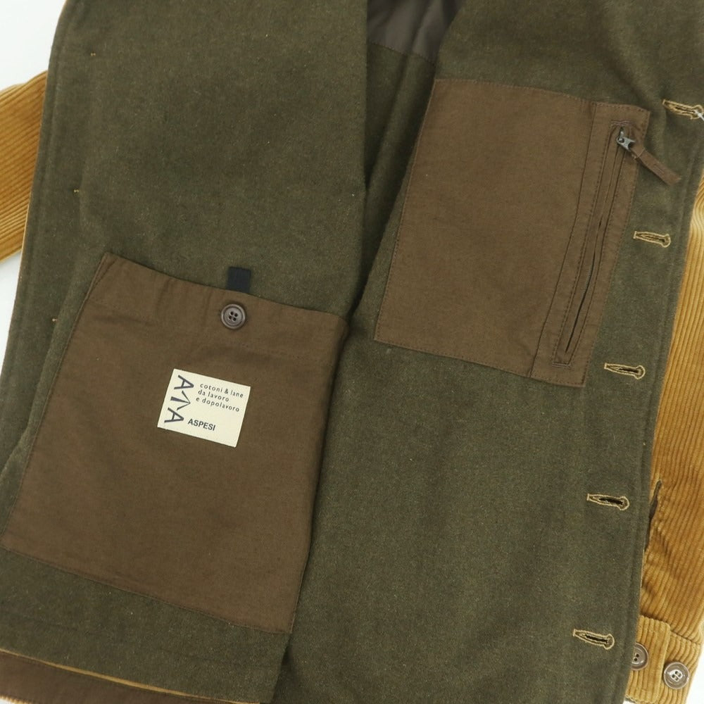 【新品】アスペジ ASPESI コーデュロイ ワークジャケット キャメル【 S 】【 状態ランクN 】【 メンズ 】
