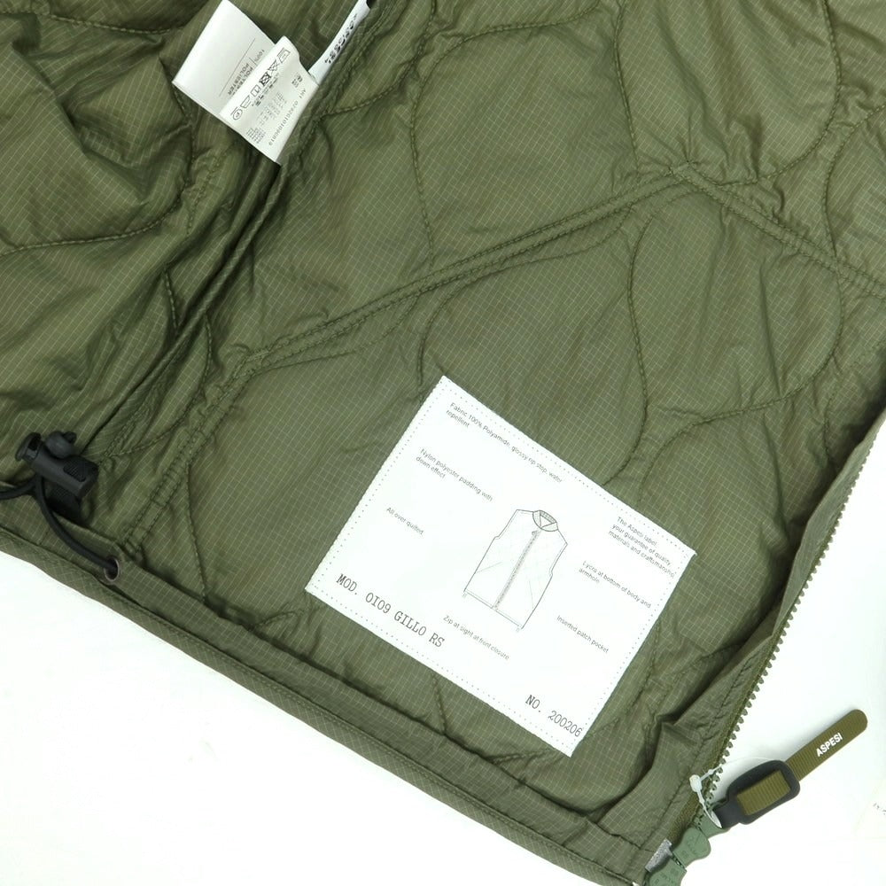 【新品】アスペジ ASPESI ナイロン 中綿ベスト オリーブ【 L 】【 状態ランクN 】【 メンズ 】