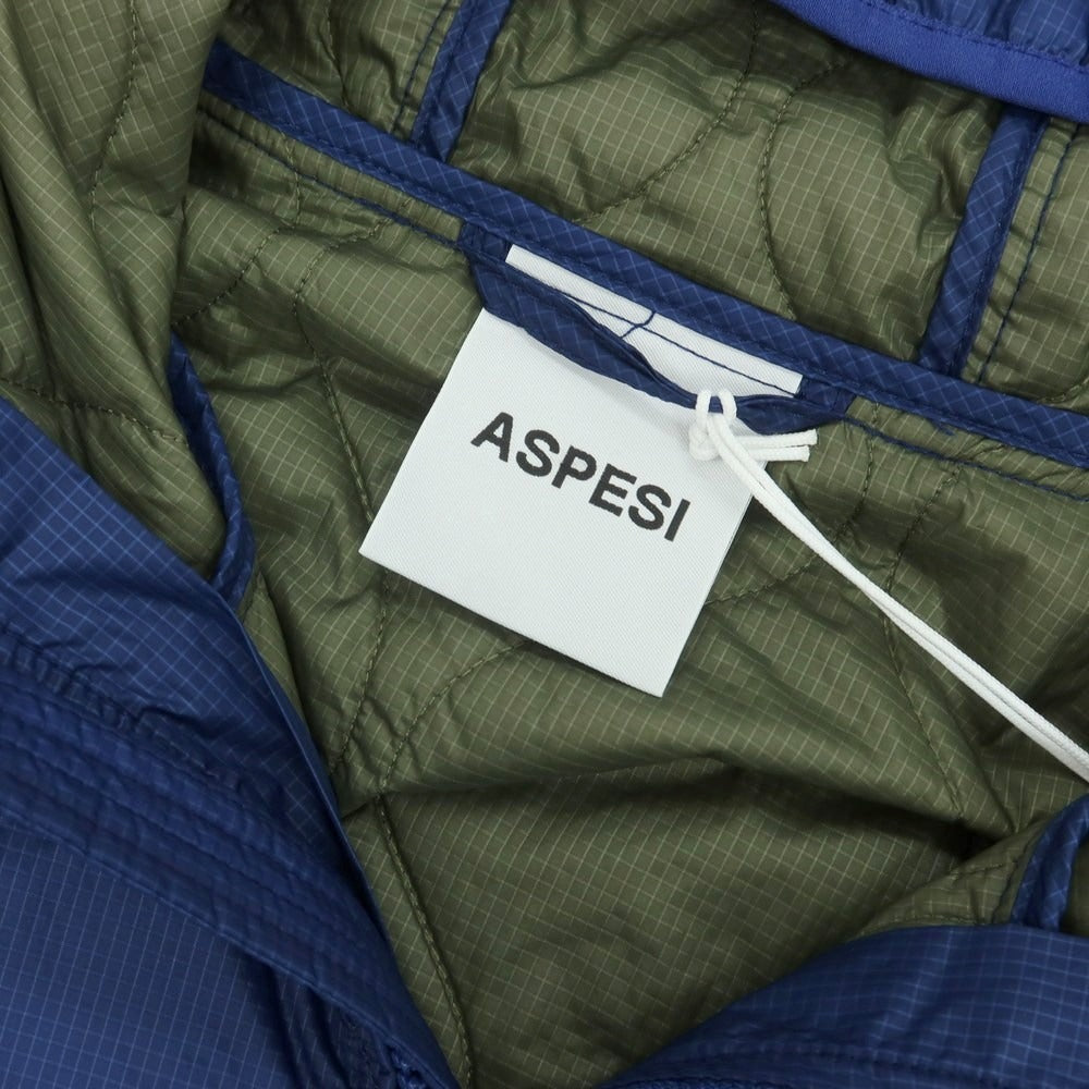 【新品】アスペジ ASPESI ナイロン 中綿 フーデッドブルゾン ブルー【 M 】【 状態ランクN 】【 メンズ 】