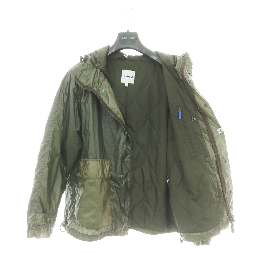 【中古】アスペジ ASPESI キルティングライナー シェルジャケット オリーブ【 L 】【 状態ランクC 】【 メンズ 】