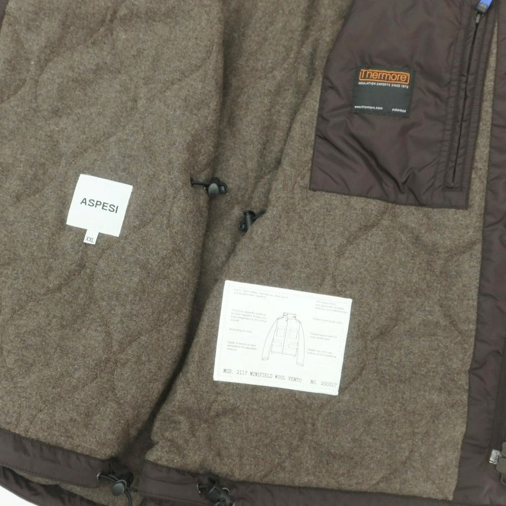 【新品】アスペジ ASPESI ポリエステル 中綿 M-65 ミリタリージャケット ダークブラウン【 XXL 】【 状態ランクN 】【 メンズ 】