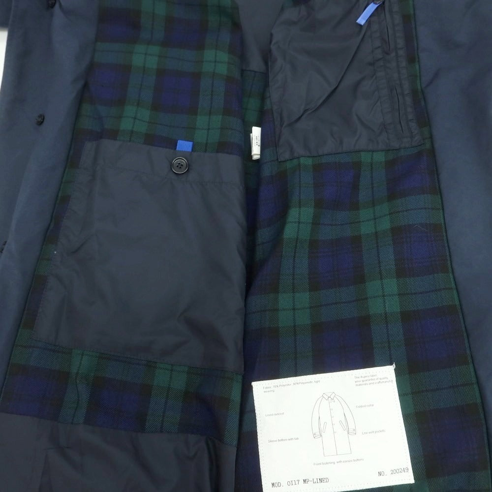 【新品】アスペジ ASPESI ポリエステルナイロン ステンカラーコート ネイビーブルー【 XL 】【 状態ランクN 】【 メンズ 】