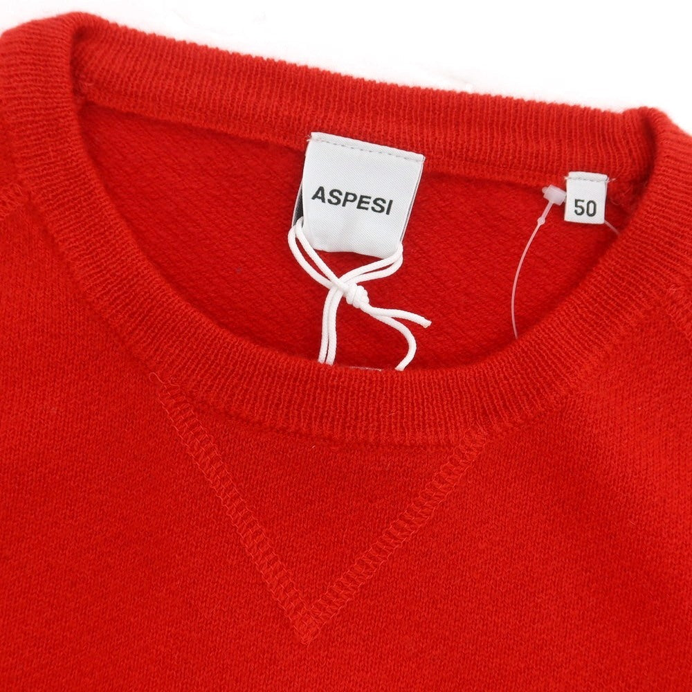 【新品】アスペジ ASPESI ウール クルーネック プルオーバーニット レッド【 50 】【 状態ランクN 】【 メンズ 】