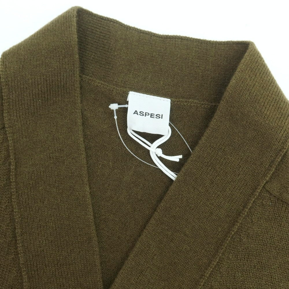 【新品】アスペジ ASPESI ウール ニット カーディガン オリーブ【 48 】【 状態ランクN 】【 メンズ 】