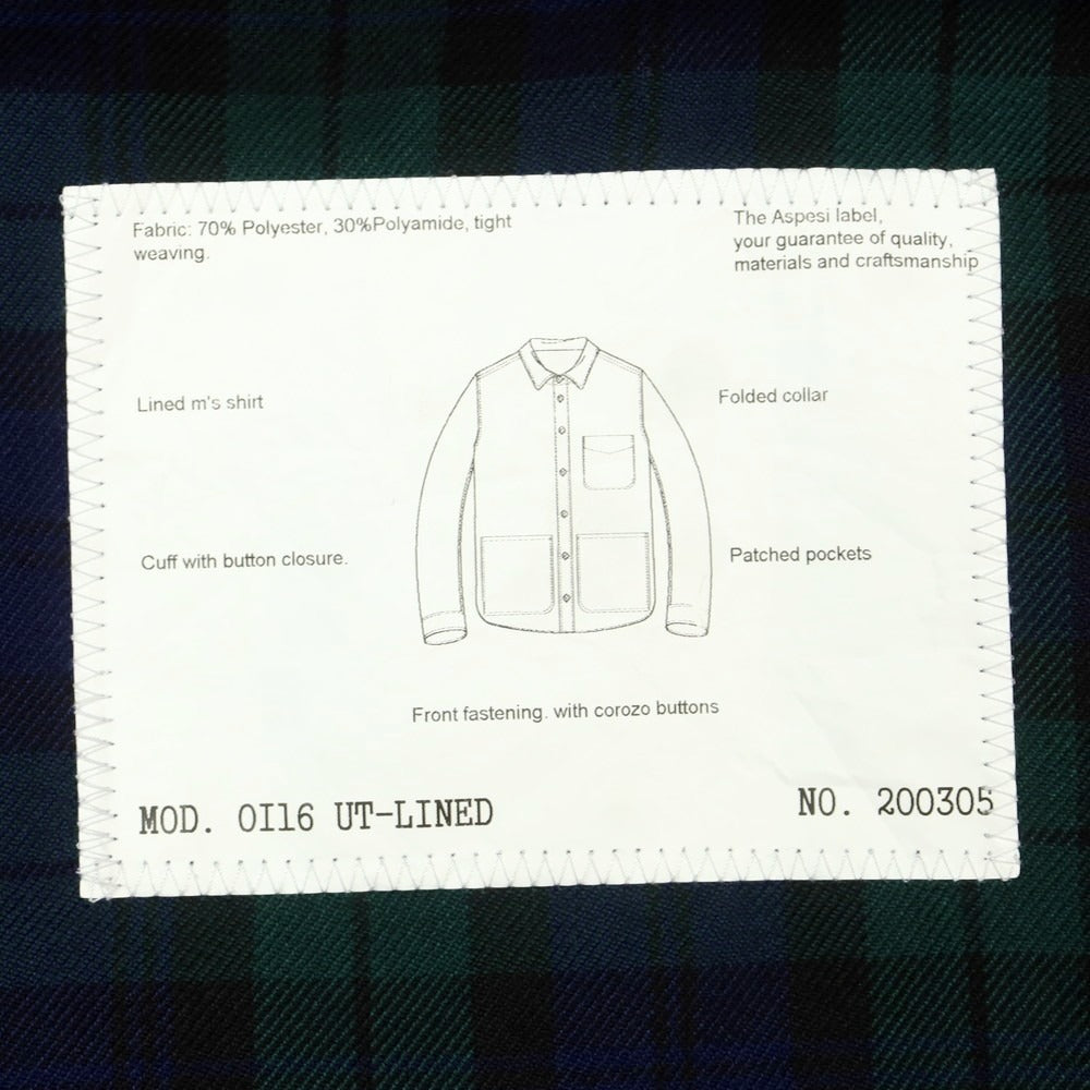 【新品】アスペジ ASPESI ポリエステルナイロン シャツブルゾン ネイビー【 L 】【 状態ランクN 】【 メンズ 】