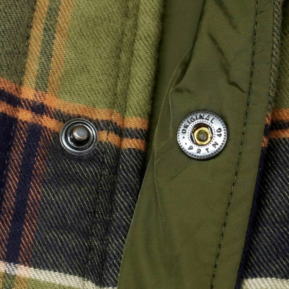 【新品】アスペジ ASPESI コットンリヨセル チェック 中綿 キルティング シャツブルゾン オリーブxネイビー【 XL 】【 状態ランクN 】【 メンズ 】