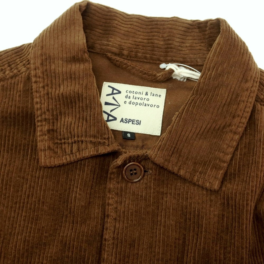 【新品】アスペジ ASPESI コットン 中太畝 コーデュロイ シャツブルゾン ブラウン【 S 】【 状態ランクN 】【 メンズ 】