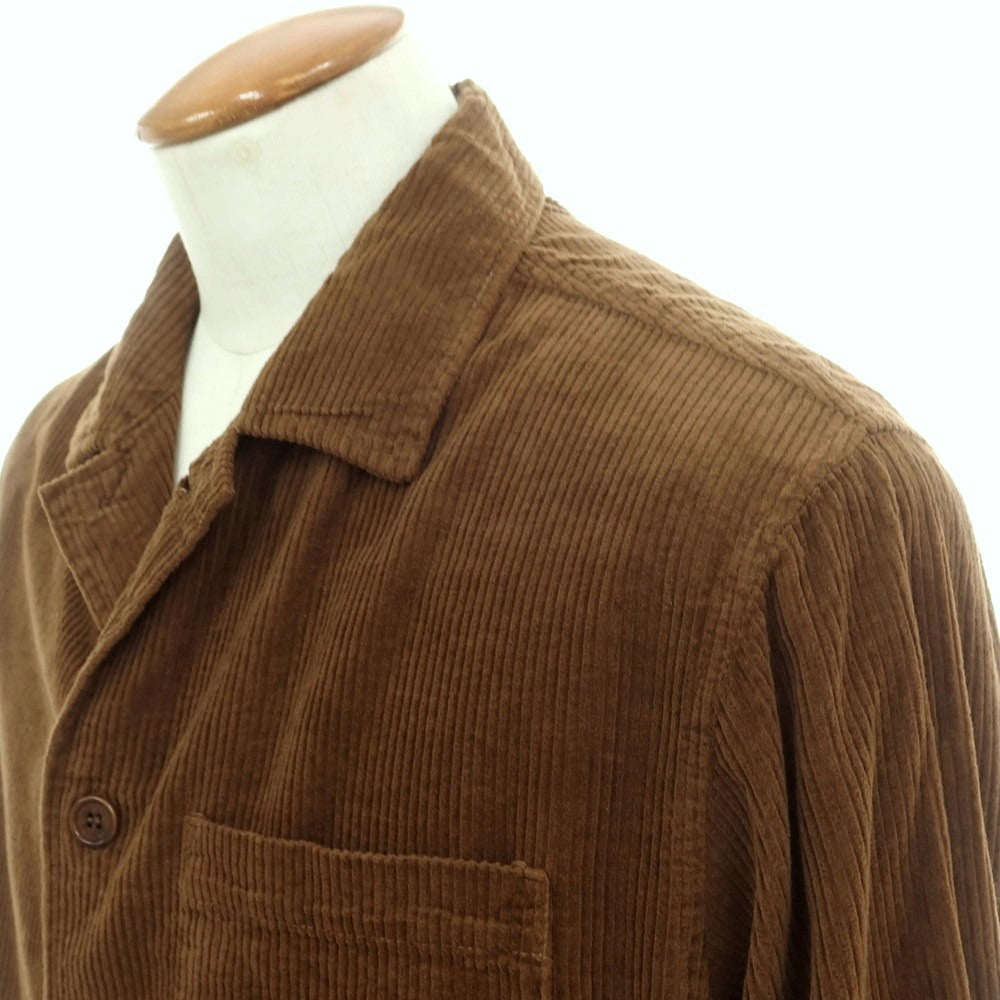 【新品】アスペジ ASPESI コットン 中太畝 コーデュロイ シャツブルゾン ブラウン【 M 】【 状態ランクN 】【 メンズ 】