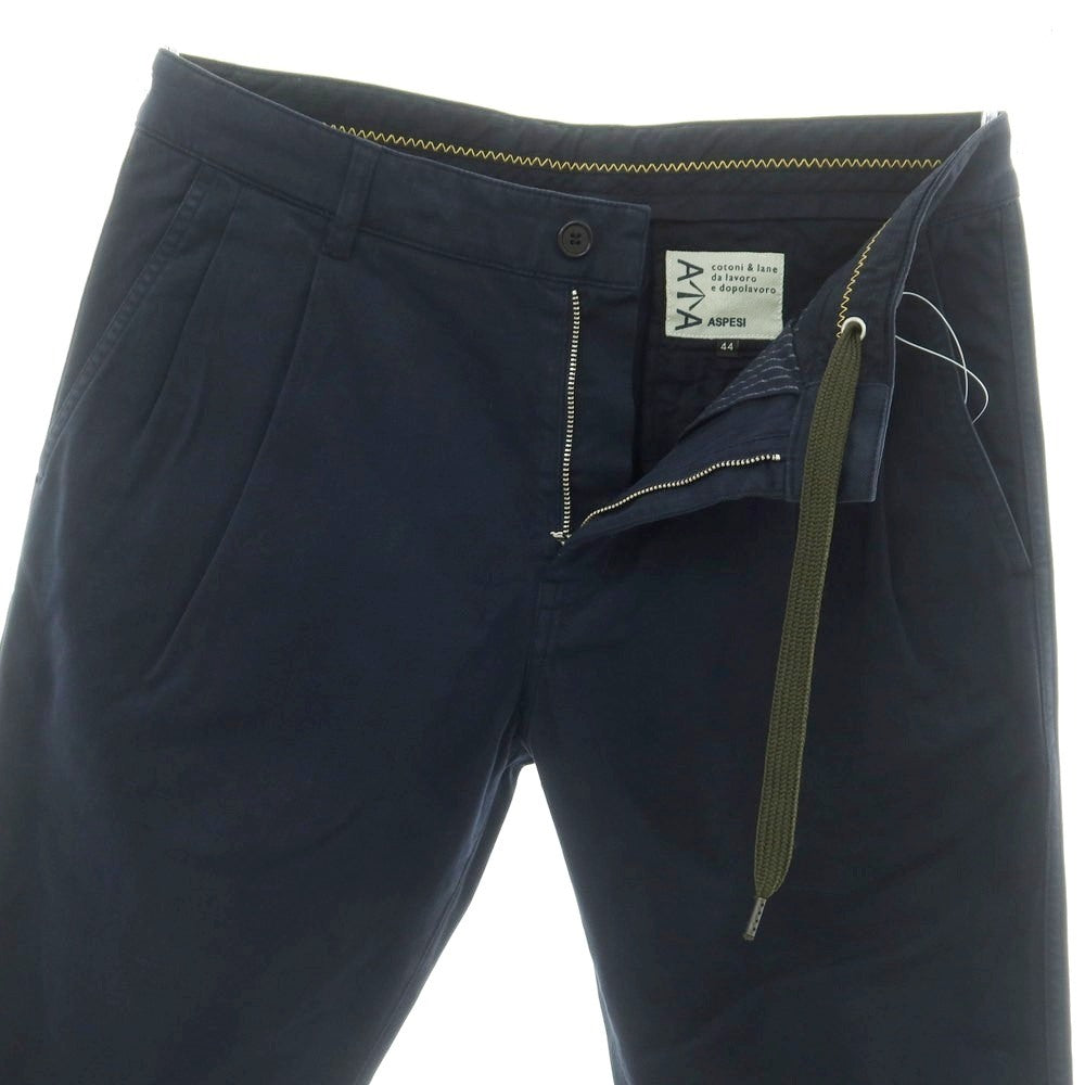 【新品】アスペジ ASPESI ストレッチ コットン イージースラックスパンツ ネイビー【 44 】【 状態ランクN 】【 メンズ 】
