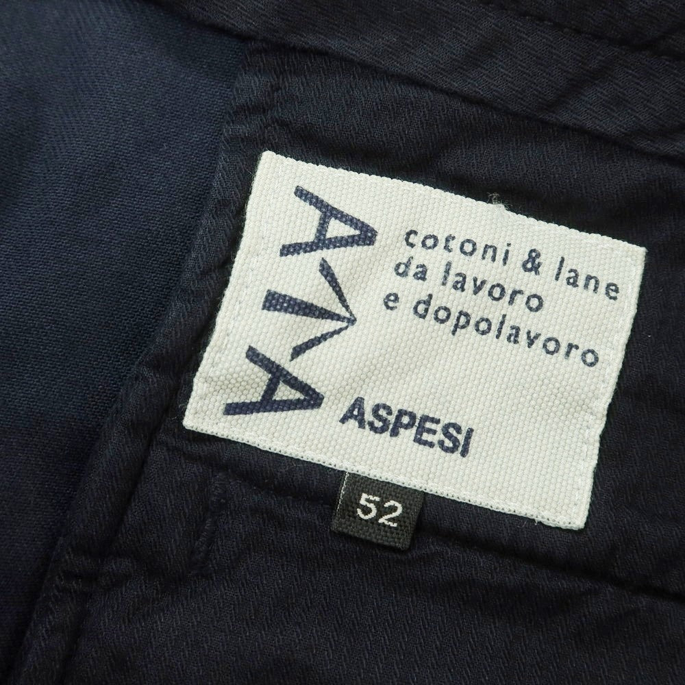 【新品】アスペジ ASPESI ストレッチ コットン イージースラックスパンツ ネイビー【 52 】【 状態ランクN 】【 メンズ 】