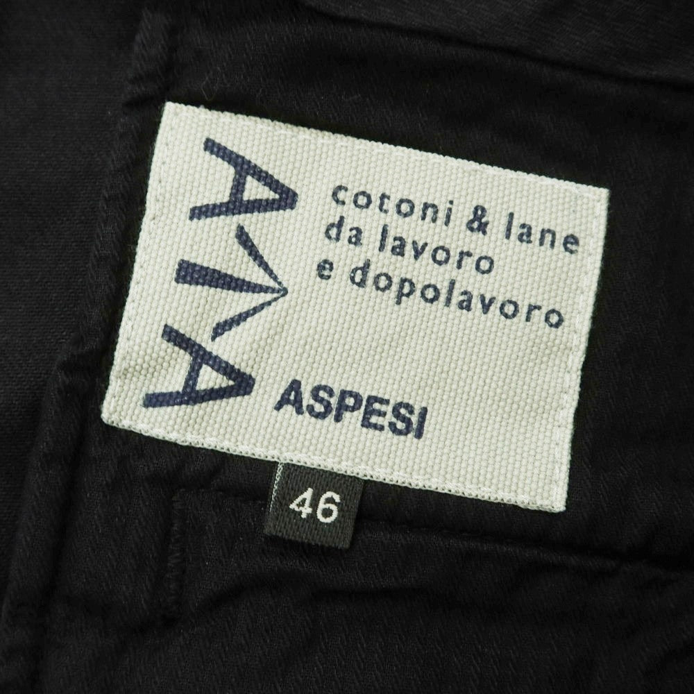 【新品】アスペジ ASPESI ストレッチ コットン イージースラックスパンツ ブラック【 46 】【 状態ランクN 】【 メンズ 】