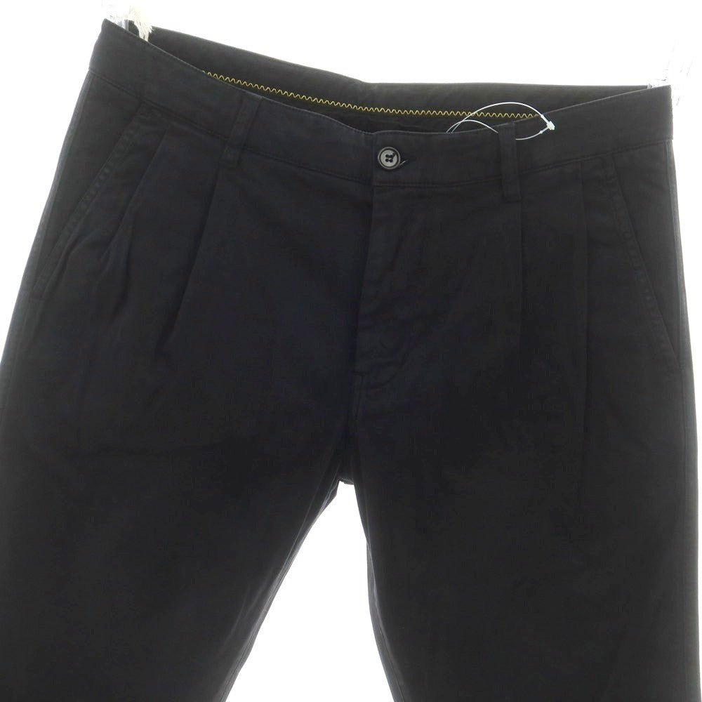 【新品】アスペジ ASPESI ストレッチ コットン イージースラックスパンツ ブラック【 48 】【 状態ランクN 】【 メンズ 】
