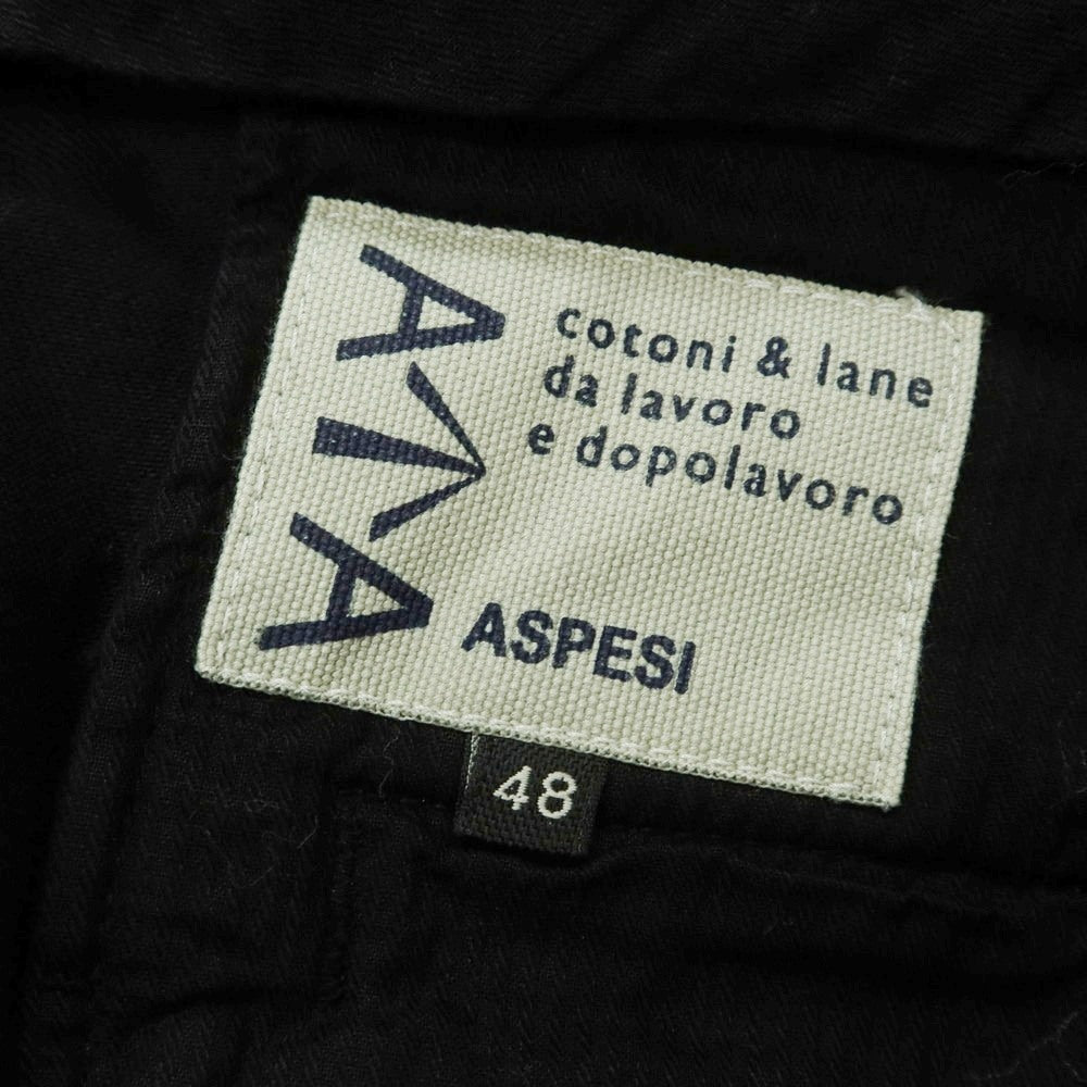 【新品】アスペジ ASPESI ストレッチ コットン イージースラックスパンツ ブラック【 48 】【 状態ランクN 】【 メンズ 】