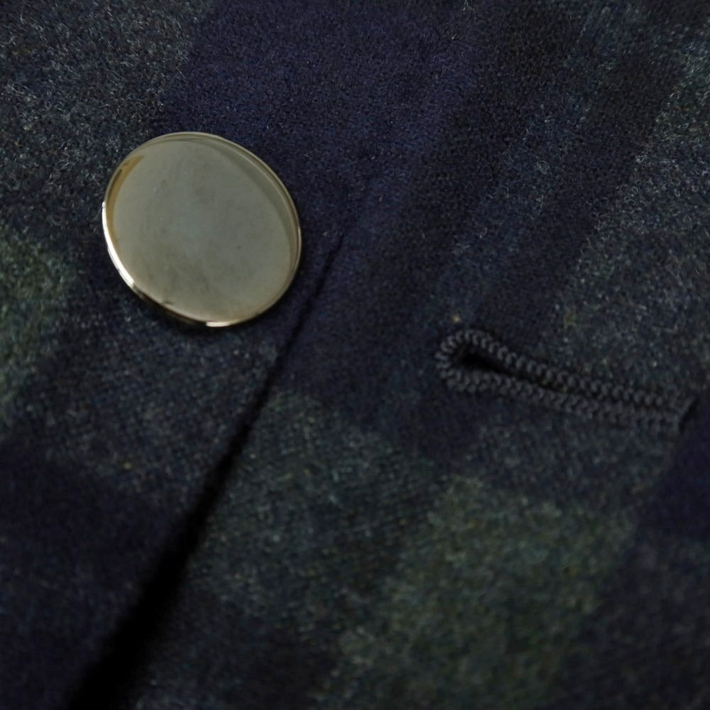 【新品】ベルベスト Belvest ウール チェック 2つボタンスーツ ネイビーxオリーブグリーン【 50 Drop7 】【 状態ランクN 】【 メンズ 】