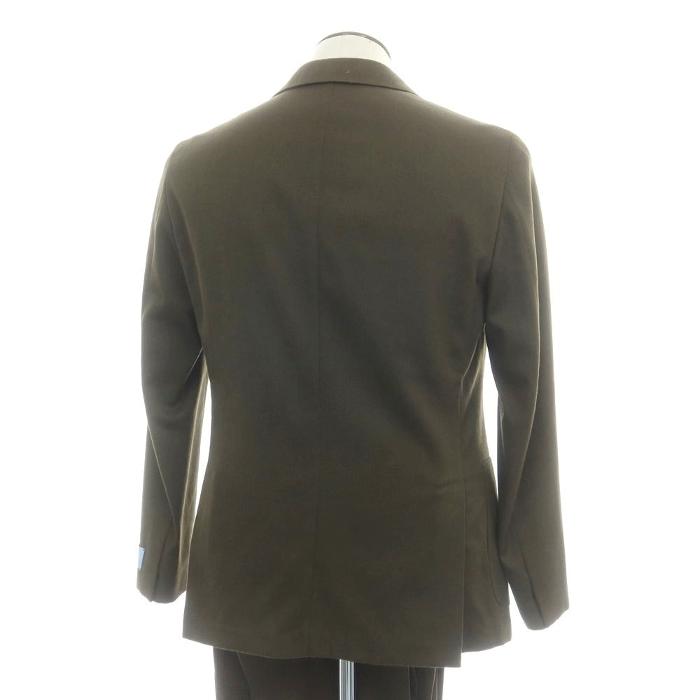 【新品】ベルベスト Belvest ツイルウールコットン 3つボタンスーツ オリーブ【 50 Drop7 】【 状態ランクN 】【 メンズ 】