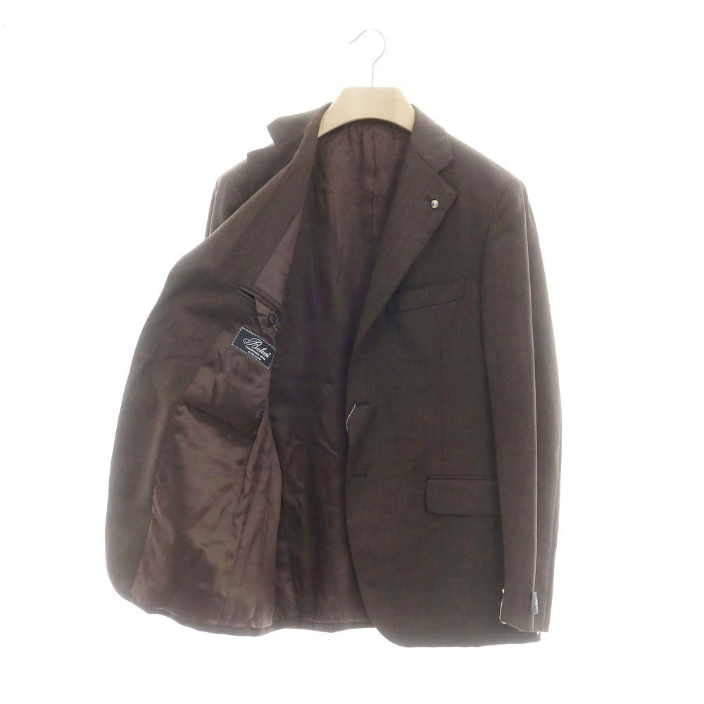 【新品】ベルベスト Belvest ツイルウール 3つボタンスーツ ブラウン系【 48 Drop7 】【 状態ランクN 】【 メンズ 】