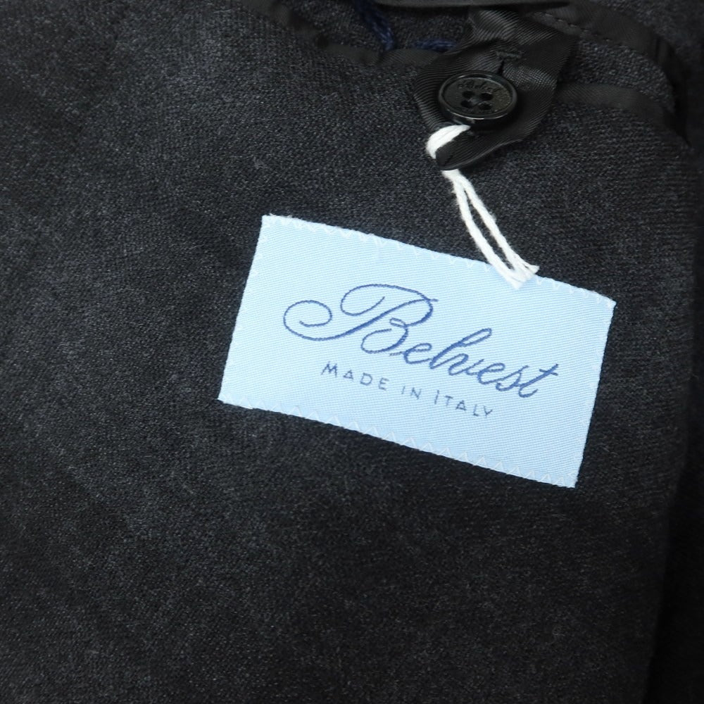 【新品】ベルベスト Belvest チェック ストレッチウール ダブルスーツ ダークグレー【 50 Drop7 】【 状態ランクN 】【 メンズ 】