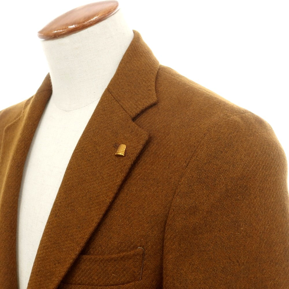 【新品】サルトリア ラトーレ SARTORIA LATORRE ライトツイードウール テーラードジャケット オーカーブラウン【 48 】【 状態ランクN 】【 メンズ 】