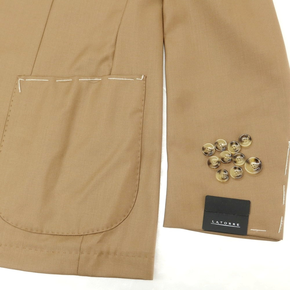 【新品】サルトリア ラトーレ SARTORIA LATORRE ウール テーラードジャケット ベージュ【 46 】【 状態ランクN 】【 メンズ 】