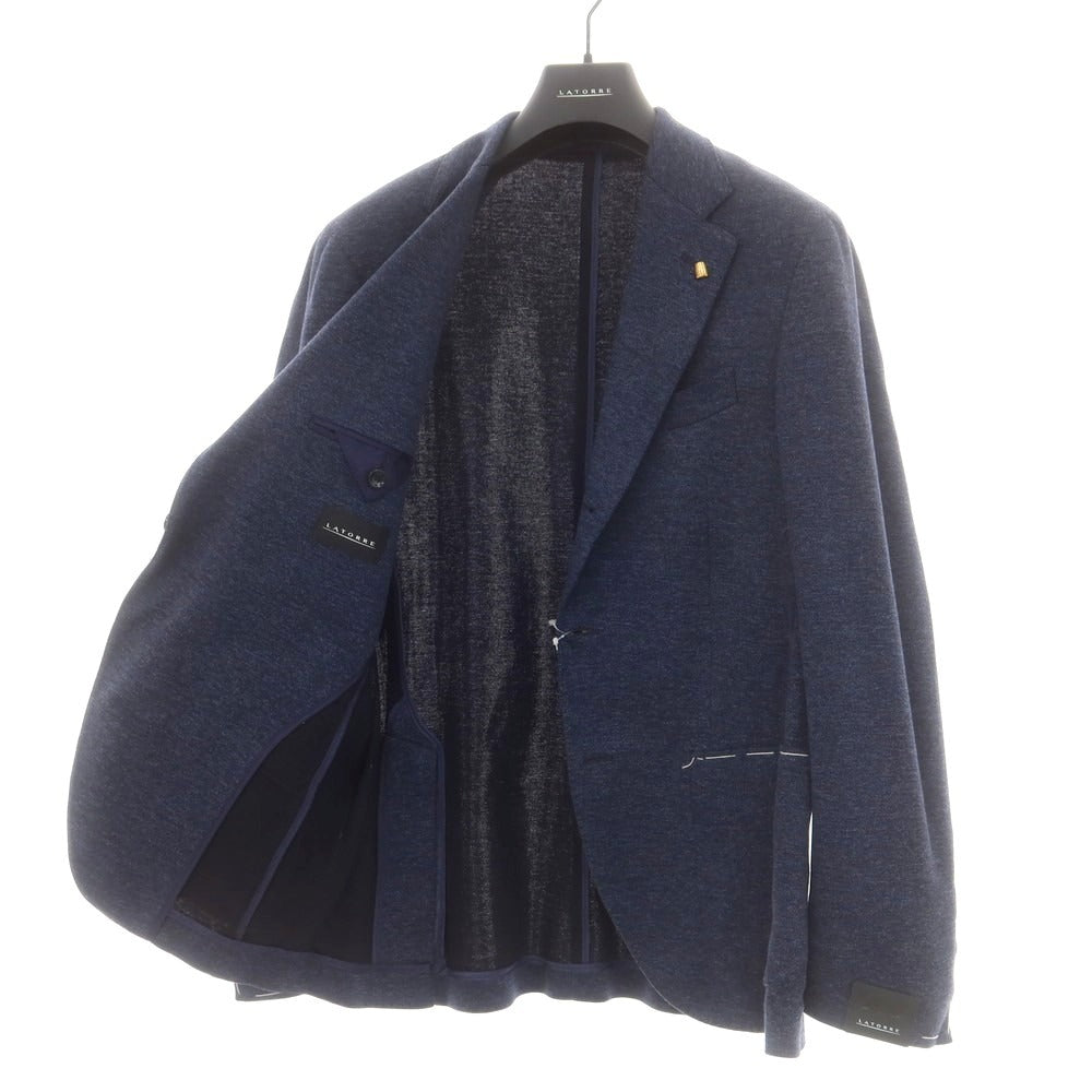 【新品】サルトリア ラトーレ SARTORIA LATORRE コットンジャージー カジュアルジャケット ネイビー【 48 】【 状態ランクN 】【 メンズ 】