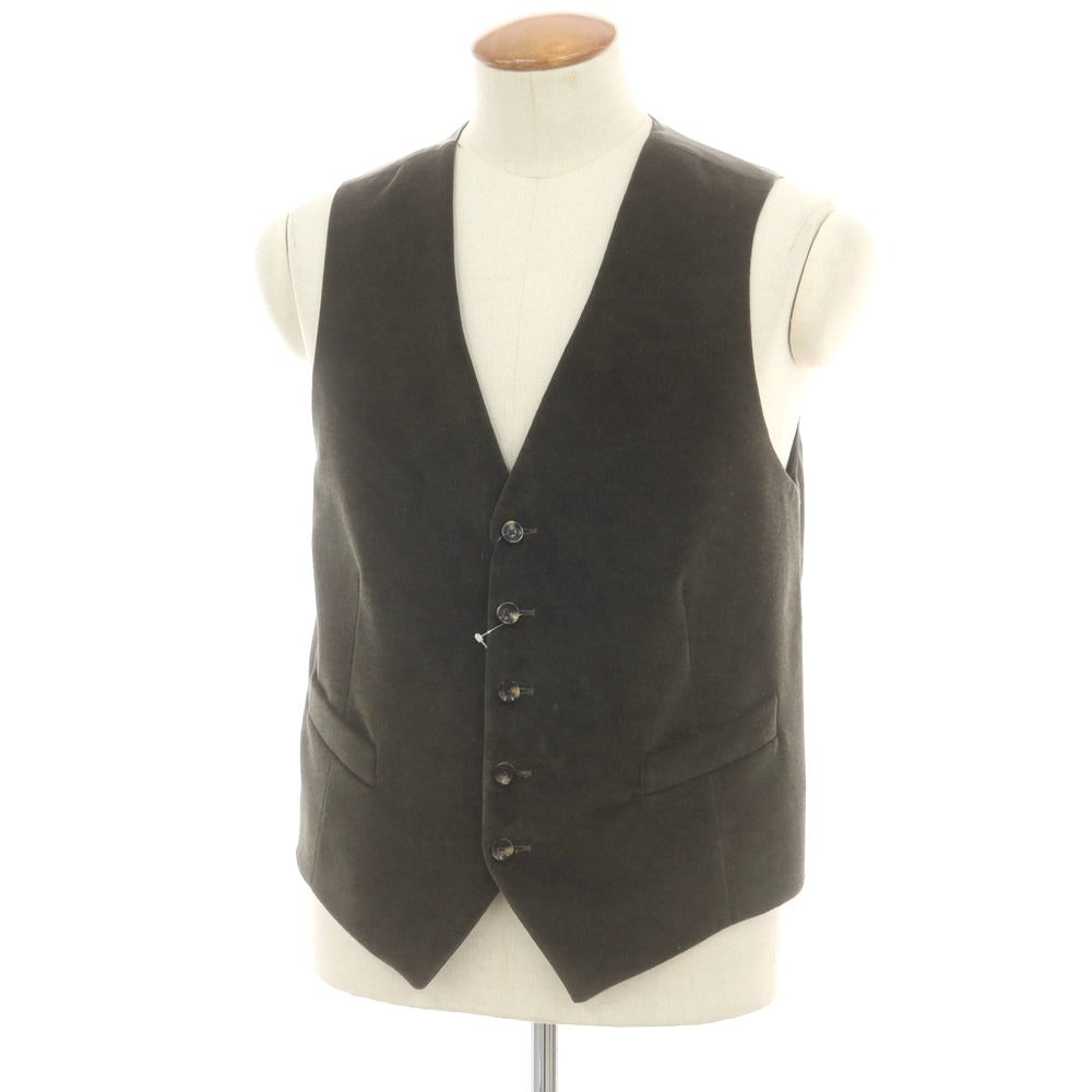 【新品】サルトリア ラトーレ SARTORIA LATORRE ベロア ストレッチコットン カジュアル系ジレ オリーブ【 48 】【 状態ランクN 】【 メンズ 】