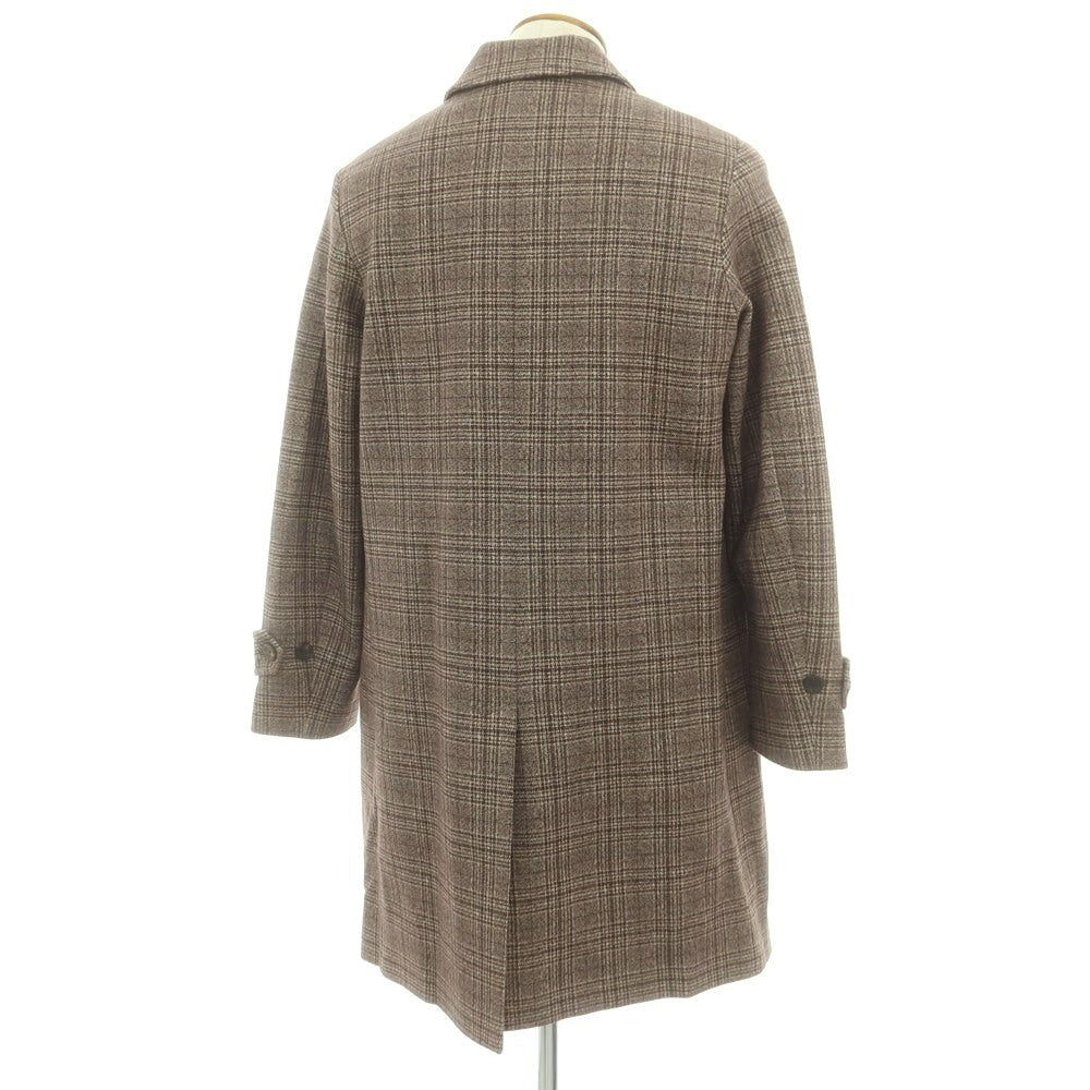 【新品】チルコロ1901 CIRCOLO 1901 コットン ジャージー グレンチェック ステンカラーコート ブラウン【 48 】【 状態ランクN 】【 メンズ 】