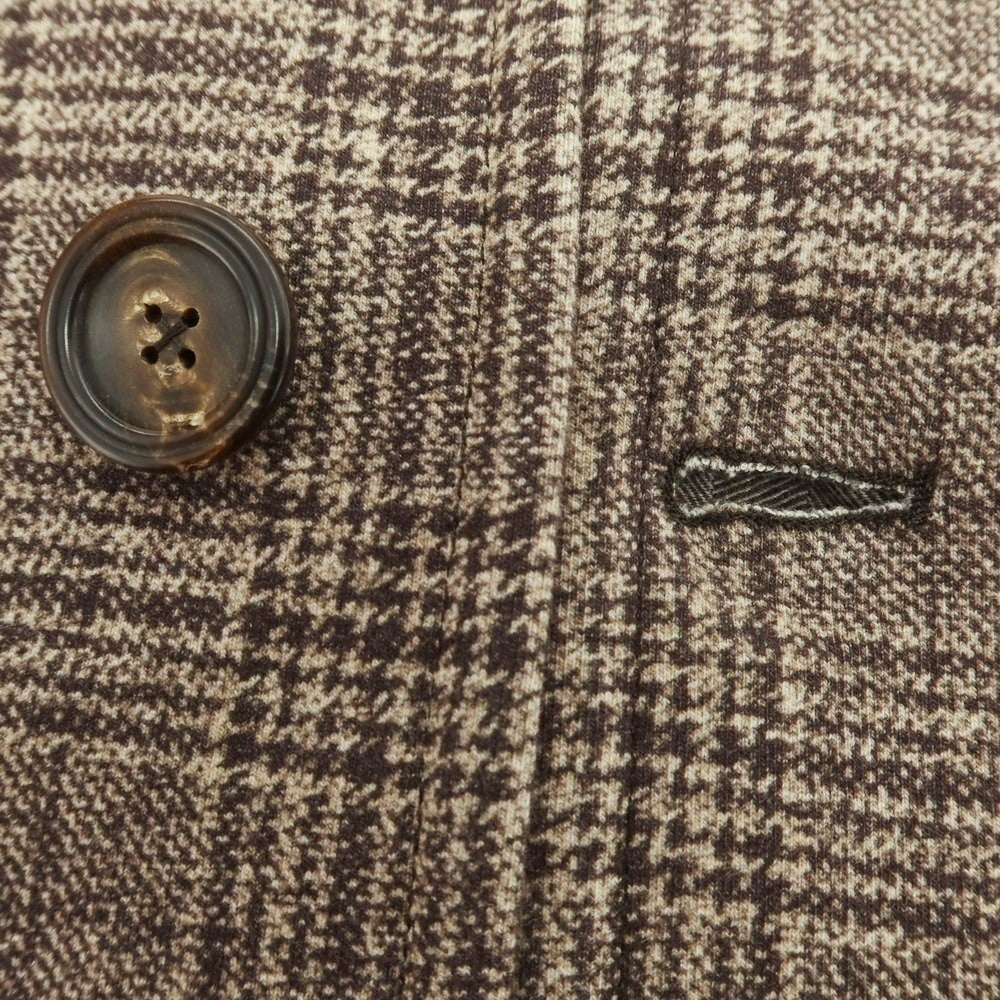 【新品】チルコロ1901 CIRCOLO 1901 コットン ジャージー グレンチェック ステンカラーコート ブラウン【 48 】【 状態ランクN 】【 メンズ 】