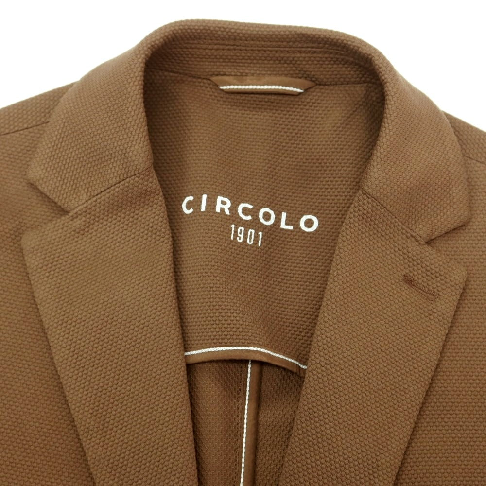 【新品アウトレット】チルコロ1901 CIRCOLO 1901 コットンジャージー テーラードジャケット ブラウン【 46 】【 状態ランクN- 】【 メンズ 】